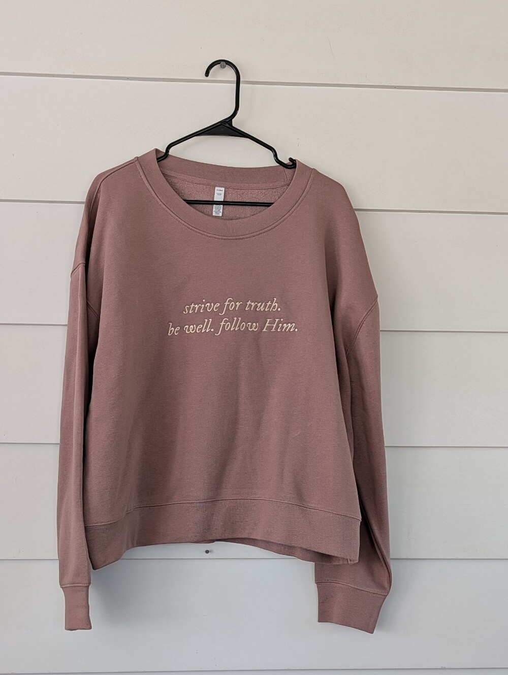 Mauve Crewneck Sweatshirt - Inspirational/Christian Text, 2XL